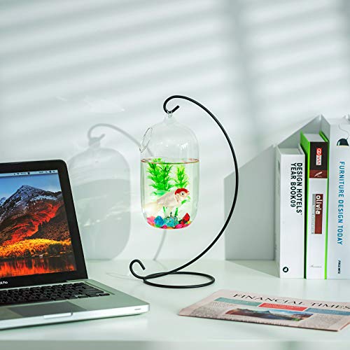 Desk Glass Hanging Fish Bowl Tank Beta Tank With Stand Fish Homes Creative Vase Aquarium For Home Garden Desk Betta Fish Moss #TOP5