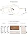 AMOMOMA Trendy Aviator Reading Glasses for Women,Men Blue Light Blocking Computer Readers Retro Metal Frame AM6162, Black&Gold&Silver 1.50x
