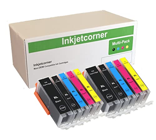 Inkjetcorner Compatible Ink Cartridges Replacement for use with iX6820 MX920 MG5620 MG6620 MG6600 iP7220 (2 Big Black 2 Small Black 2 Cyan 2 Magenta 2 Yellow, 10-Pack)