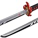 Zisu Anime FireGod Tanjiro Sword, About 41 inches, Hashira Pillars & Protagonist Sword, Anime Original Texture (Silver-FireGod)