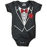 Crazy Dog T-Shirts Classic Tuxedo Baby Bodysuit Funny Sarcastic Suit Graphic Novelty Jumper for Infants Funny Onesies Cool Sarcastic Onesie Novelty Onesie Black - Newborn