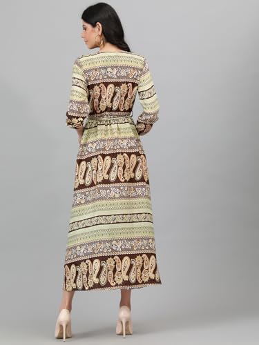 Image of KOTTY Women's Polyester Blend Fit and Flare Maxi Dress
