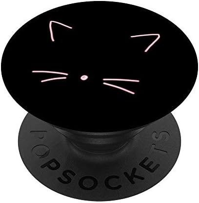 Pink Cat Whiskers - Black PopSockets PopGrip: Swappable Grip for Phones & Tablets