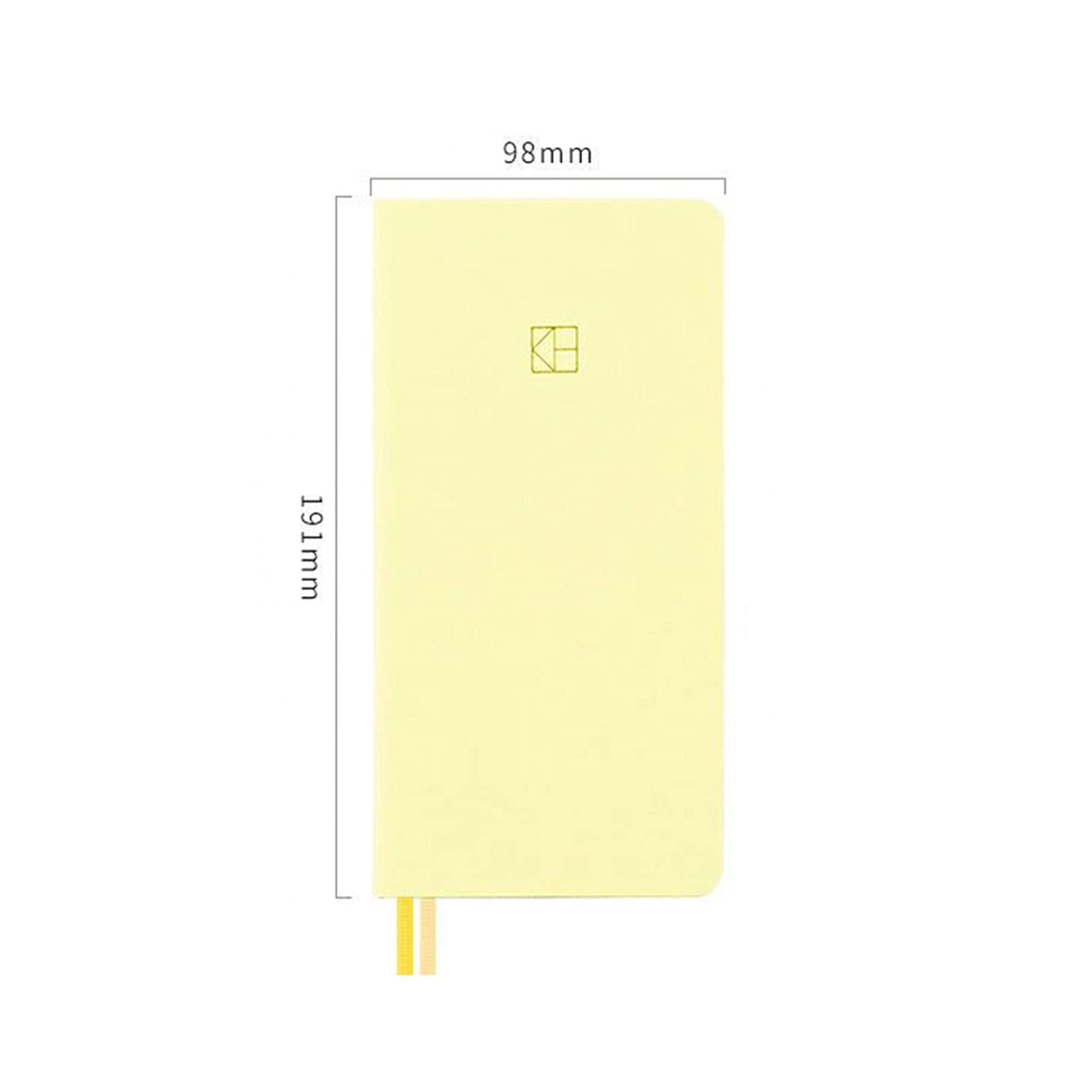 Hexu Pure Color Pocket Weekly Planner Notebook 88 Sheets 19.1 * 9.8cm DIY Weekly Plan Diary Book Gift School Office Stationery (Color : Yellow)