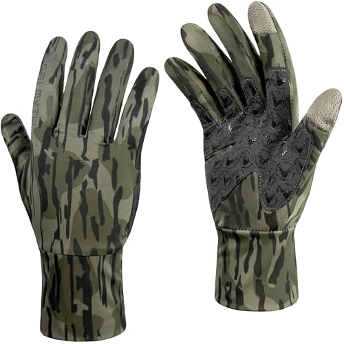 Palmyth Hunting Gloves for Men Lightweight Camo Glove Outdoor Marsh Fog M/L