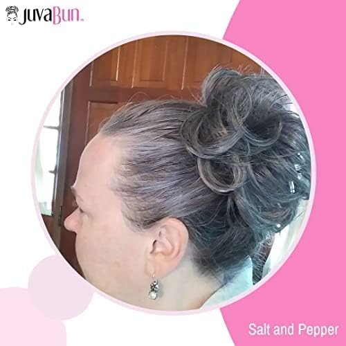 Miniatura 6 de Juvabun Messy Bun 2.0 Hair Piece - Gris marrón  Pieza de cabello sintético para mujer  Fácil de usar  Lavable y realista  16 tonos texturizados