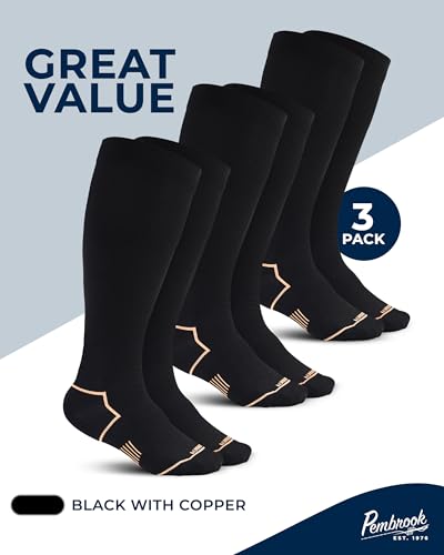 Image of Pembrook Plus Size Compression Socks for Women Wide Calf - 3 Pairs, 20-30mmHg Extra Wide Calf Compression Socks, Up to 4XL