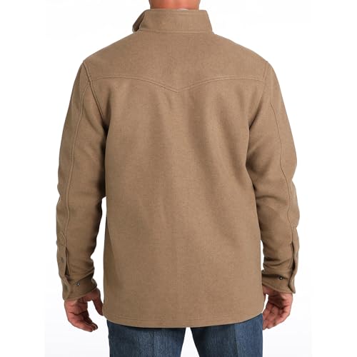 Cinch Men's Khaki Brushed Knit Shirt Jacket Khaki L2