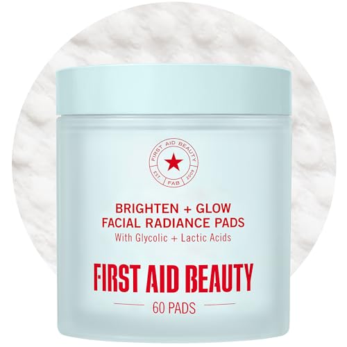 First Aid Beauty Facial Radiance Pads, Daily AHA Exfoliating Pads with Glycolic & Lactic Acid, Tone...