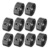 PATIKIL 12mm Bohrung Wellenkragen 20mm OD 8mm Dicke, 10 Stück Klemmring Madenschrauben Set Kohlenstoffstahl Verzinkt mit Gewindestift für Automobilrobotik Maschinenbauin, Schwarz