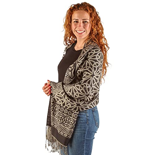 Women's Trinity Knot Pashmina Scarf Shawl, Soft and Comfortable with a Rich Luxurious Sheen