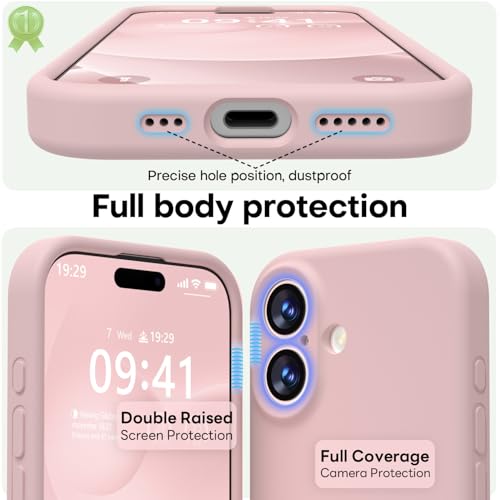 Image of LOVE 3000 Designed for iPhone 17 Case, Premium Silicone [Compatible with Magsafe][Soft Anti-Scratch Microfiber Lining] Shockproof Protective Phone Case for Men Women 6.3 inch, Chalk Pink