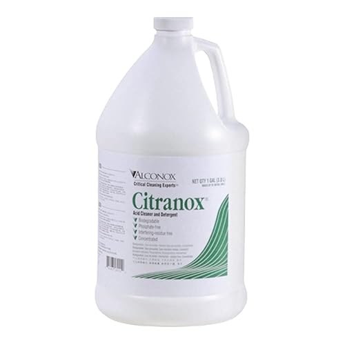 Alconox 1801 Citranox Limpiador y detergente de ácido líquido, botella de 1 galón (caja de 4)