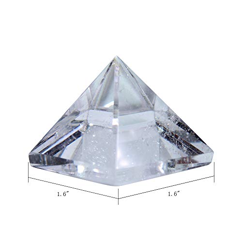 Image of Runyangshi Natural Clear Quartz Crystal Pyramid Energy Generator | 1.6x1.6in (4x4cm) Healing Crystal Pyramid for Protection & Positive Energy | Natural Quartz for Chakra Reiki Home Decor