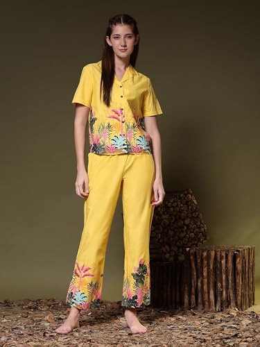 Image of B STORIES Women's Cotton Pyjama Set | Comfort and Relexed Nightsuit for Ladies