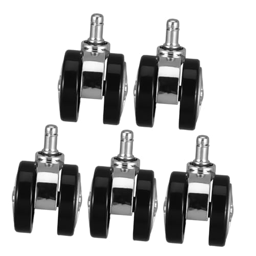 WRITWAA 5 piezas Ruedas de Reemplazo para Sillas de Oficina de Ruedas Giratorias Silenciosas Marcas Compatibles con Muebles Pesados y Sillas Giratorias Diseño para Suelos Duros y
