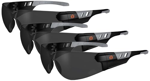 MOLLIFII Polarized Safety Glasses, Brown Scratch-Resistant, Mfr: 28637-A