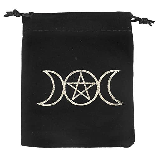 XZMAN Pochette Tarot - Sacs Tarot Velours avec Cordons,Pochettes à Bijoux en Velours avec Cordons de Serrage, Sac de Tarot pour Accessoires D & D, donjons et Dragons, Divination Magique Cover