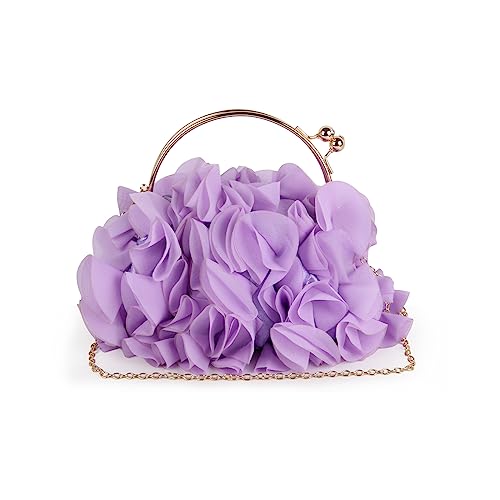 LUI SUI Bolsos de Flores Femeninas Bolsos de Flores de satén Suave Bolsos de Flores de Fiesta Nocturna Bolsos de Baile