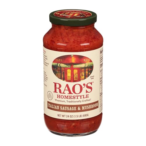 Rao's Homemade Rao's Sausage & Mushroom Sauce, 24 Fl oz, 1.5 pound (pack of 1)