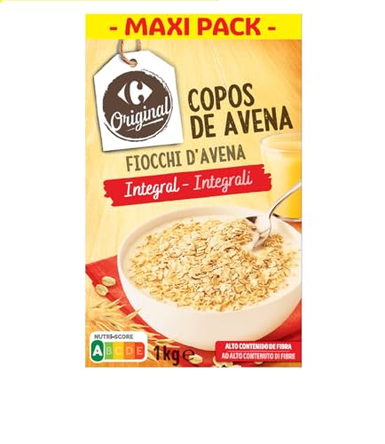 Flocons d'avoine complète riches en fibres 100% sans additifs lot de 4 kg