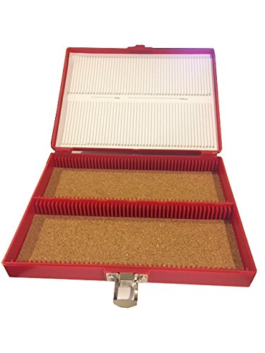 Miniatura 2 de Caja de almacenamiento de diapositivas de plástico ABS de capacidad 100, color rojo.