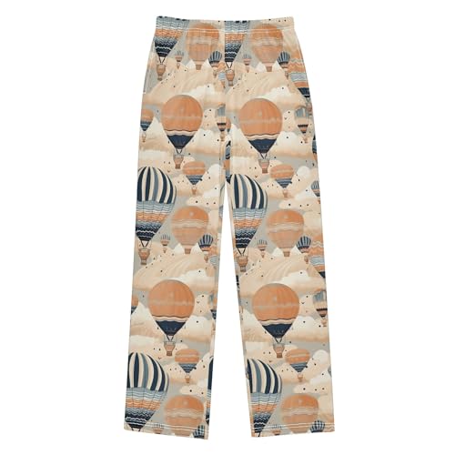 Hot Air Balloon Long Pajama Pants Elastic Waist PJ Bottoms with Pockets S A1108272