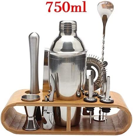 Kit con Soporte para Barra, coctelera y Set para Mezclar Bebidas - Herramientas de Barra, coctelera, el Mejor Kit de Barman para Principiantes, Utensilios de Cocina