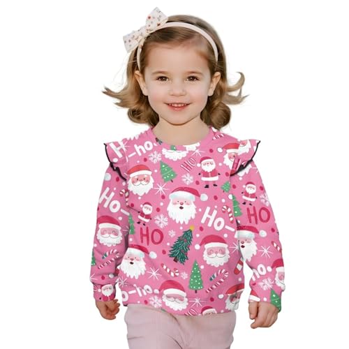 Sweat Noël fille à manches longues, cadeau idéal motif Père Noël