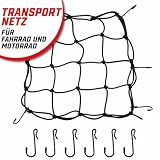 Pitlane Performance® Gepäcknetz 25x25 cm mit 6 Metallhaken Elastisches Helmnetz & Transportnetz, Universales Kofferraumnetz für Auto, Motorrad, Fahrrad - Sicherer Halt für Helme, Taschen & Gepäck
