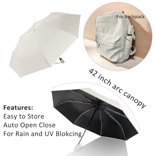 BAODINI Small UV Protection Travel Umbrella Compact for Rain and Sun UPF 50+ 41 inch Portable Umbrella for Women and Men3