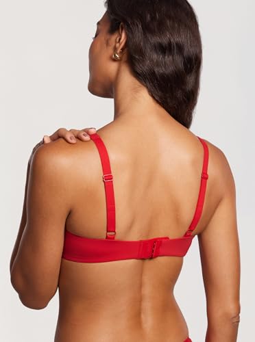 Image of DOBREVA Women's Unlined Balconette Bra Underwire Supportive Plus Size Smooth Scoop Neck