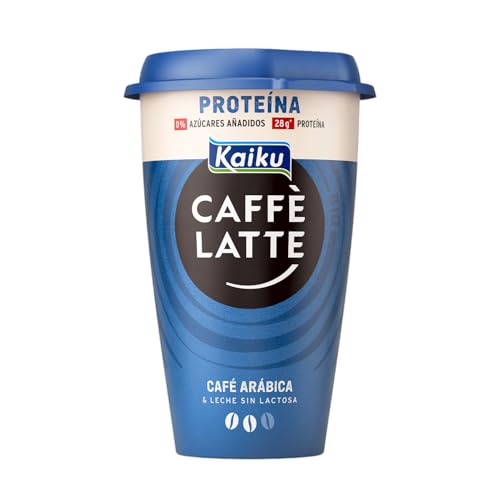 KAIKU CAFFÈ LATTE - Mr Big Proteína 370 ml, Café Frío con 28 g de Proteínas por Ración, Café Listo para Tomar, Formato Grande, Elaborado con Café Arábica, de Nicaragua y Honduras, sin Gluten
