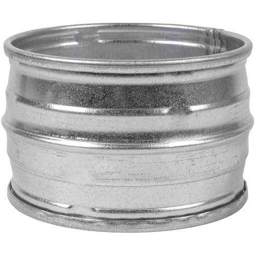 4" Inch Galvanized Metal Vent Duct Connector - Round Extension for Ventilation - 4 Inch Metal Dryer Vent Coupler and Hose Coupling - Durable Dryer Pipe Connection - Male Fit
