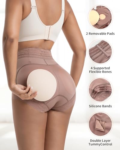 Image of Padded Underwear Butt Lifting Panties Butt Lifter Built-In Fake Butt Pads Tummy Control Shapewear for Women