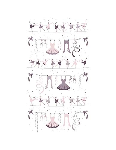 Rideaux danseuse rose et blanc 145x180 double panneau - 2
