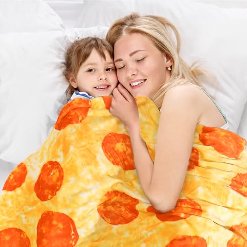 Image of Bnuitland Pizza Funny Blanket, 300 GSM Double Sided Giant Novelty Realistic Food Blanket for Adults and Kids, Super Soft Flannel Throw