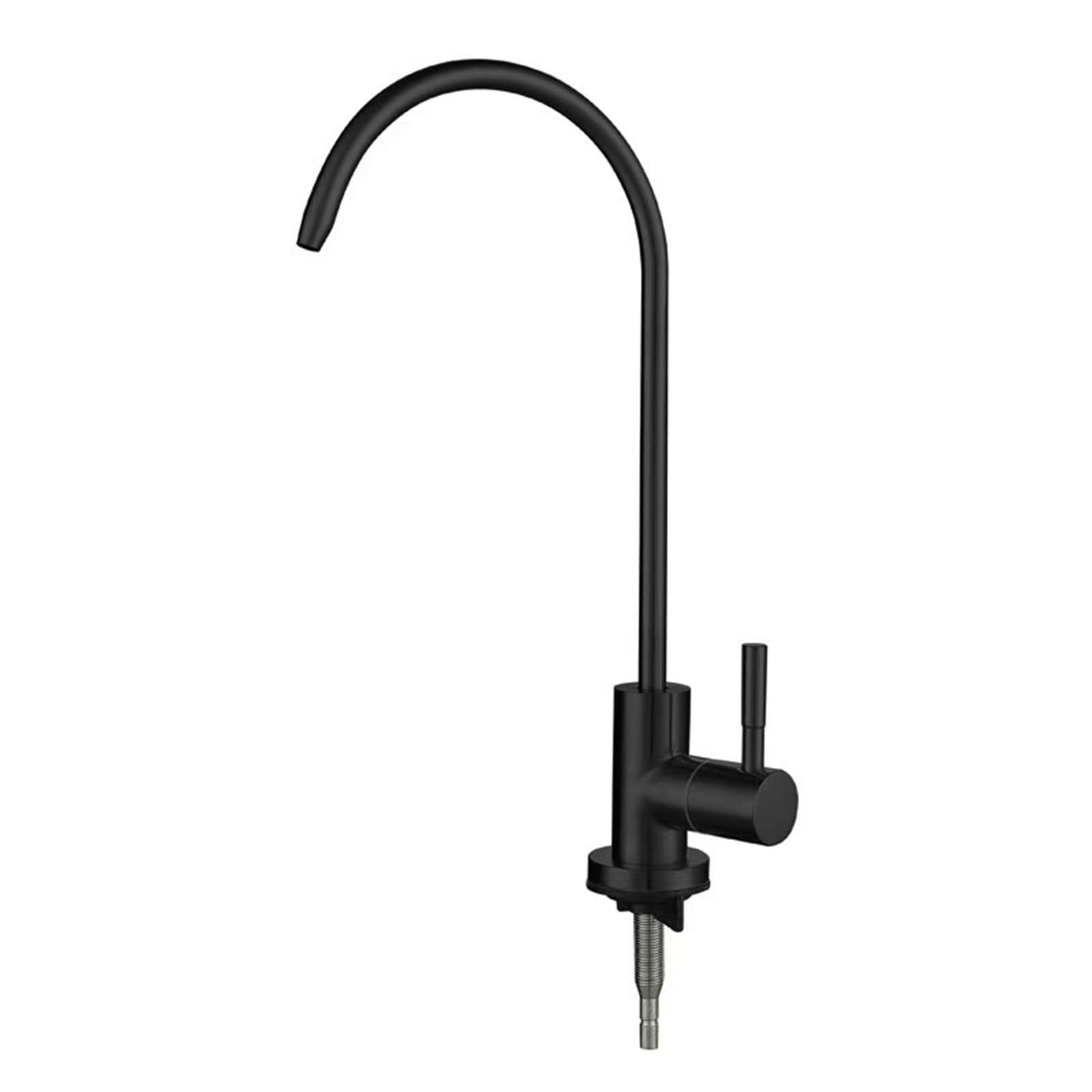 IUokLU faucet Stainless Steel Swan Neck Kitchen Sink Drinking Water Tap Filter 1/4 Black Premium Quality Eco Friendly Faucet (Black A)