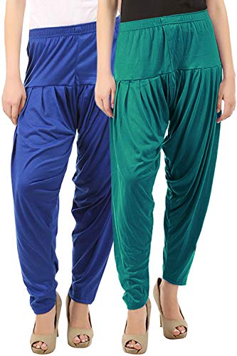Image of Buy That Trendz Womens Patiala Pants Combo Pack of 2 Viscose Dhoti Patiyala Salwar Harem Bottoms Pants