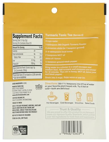 365 by Whole Foods Market, Organic Turmeric Superfood Powder, 4 Ounce - image 2
