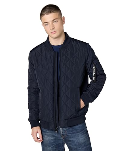 Image of Calvin Klein Men's Quilted Zipper Detail Flight Jacket