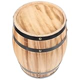 WEKADRIN Barril Decorativo de Madera de Roble Pequeño, Adorno Rústico para Bar y Hogar, Base de Barrica Color Medio Tostado, Decoración Paisajística y Artesanal para Cocina y Jardín
