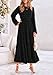 PRETTYGARDEN Women's Fall Spring Elegant Long Sleeve Maxi Dress Swiss Dot A Line Flowy Casual Holiday Party Going Out Dresses (Black,X-Small)