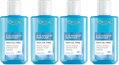 L'Oreal Paris Clean Artiste Oil Free Eye Makeup Remover, (Pack of 4)