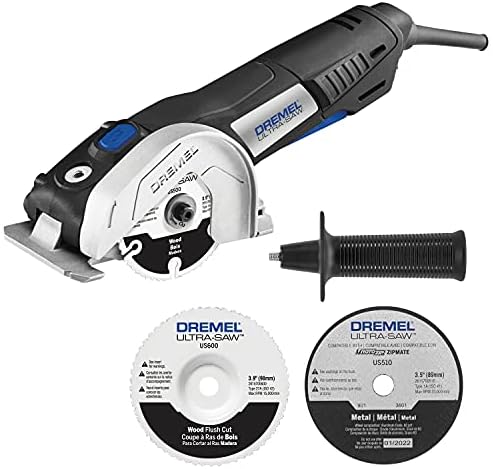Dremel Ultra Saw US40-04 Corded Compact Saw Tool Kit with 3 Cutting Wheels and Auxiliary Handle