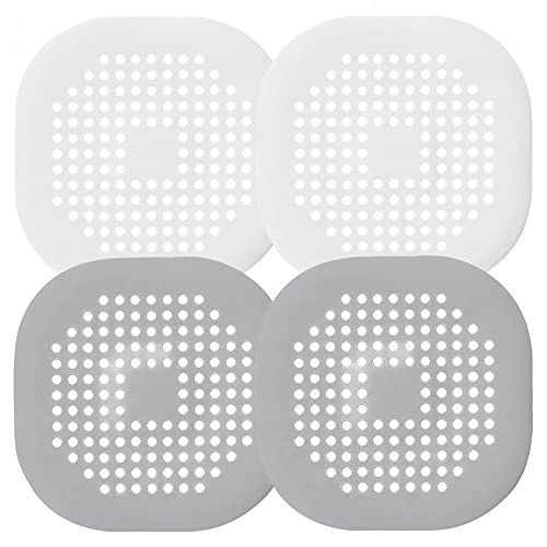 Kaxich Abflussschutz Silikon mit Saugnapf, 4 Stück Abflusssieb für Küche, Badezimmer, Badewanne, Abflussabdeckung Dusche Abfluss Sieb Cover