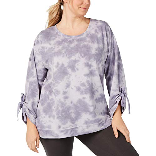 Ideology Womens Plus Performance Yoga Sweatshirt Purple 2X