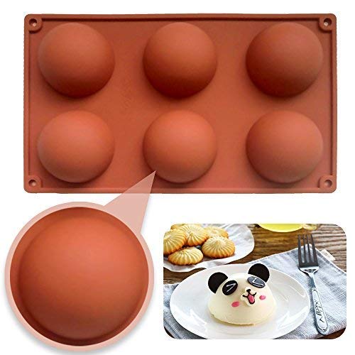 Image of Glamaxy Extra Large Cup Silicone Half Round Baking Mould | Cake Baking Mould | Chocolate Ice Cream Mould (6 Cup Half Circle Mould) (6 Cup Moulds)