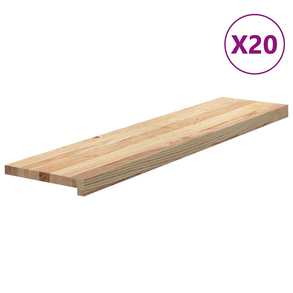 20 peldaños de roble macizo sin tratar, 110 x 30 x 2 cm | Madera de roble pulida, uso como alféizar de ventana, componente reemplazable no estructural, fácil limpieza