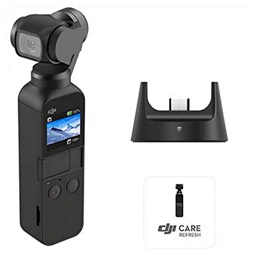 DJI Osmo Pocket Prime Combo - Caméra Stabilisée à 3 Axes avec Kit d'Accessoires et Care Refresh, Caméra Intégrée 12 MP CMOS 1/2,3", Vidéo 4K, Compatible avec Smartphone, Android, iPhone - Noir